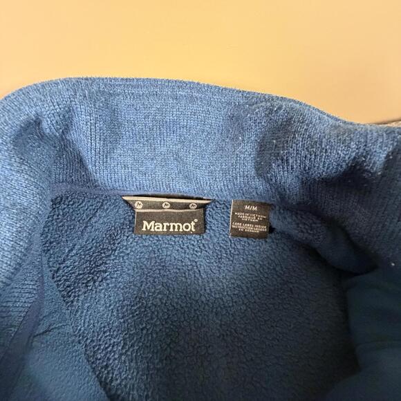 Marmot Men's Blue Full-Zip Fleece Jacket Size M #911 - Picture 7 of 9
